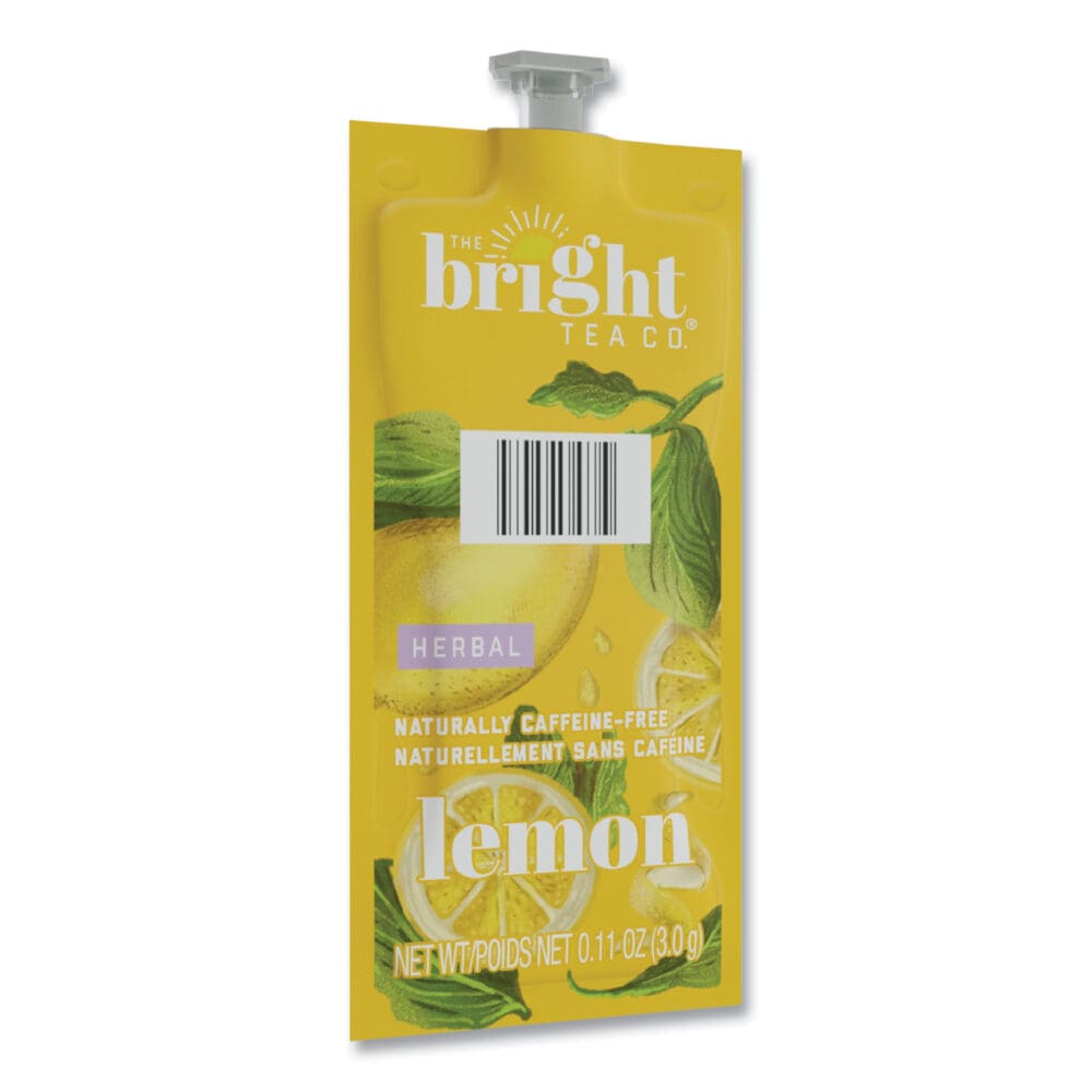 The Bright Tea Co. Lemon Herbal Tea Freshpack, Lemon, 0.11 oz Pouch, 100/Carton - Image 9