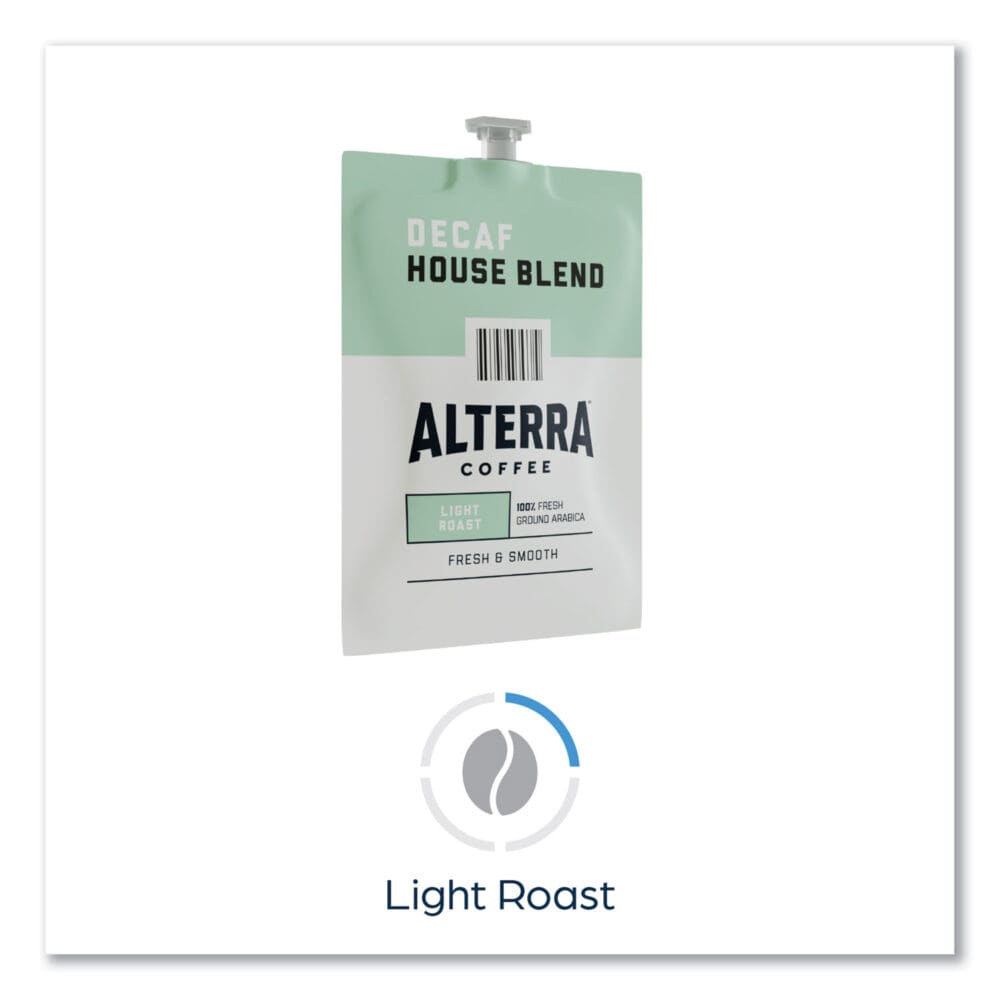 Alterra Decaf House Blend Coffee Freshpack, 0.25 oz Pouch, 100/Carton - Image 3