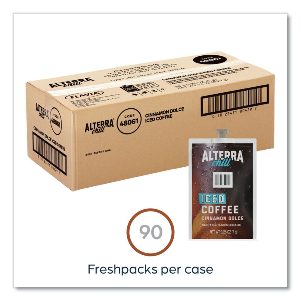 Alterra Cinnamon Dolce Iced Coffee Freshpack, Iced Cinnamon Dolce, 0.25 oz Pouch, 90/Carton - Image 3
