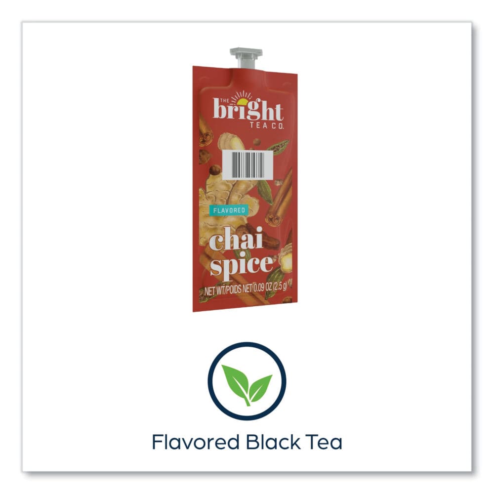 The Bright Tea Co. Chai Spice Black Tea Freshpack, Chai Spice, 0.09 oz Pouch, 100/Carton - Image 3