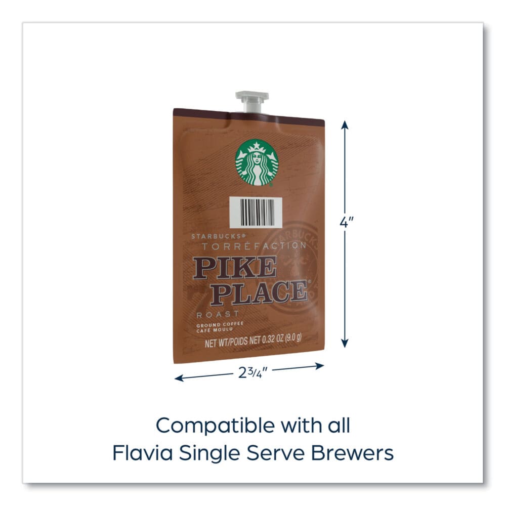 Starbucks Pike Place Roast Coffee Freshpack, Pike Place, 0.32 oz Pouch, 76/Carton - Image 5