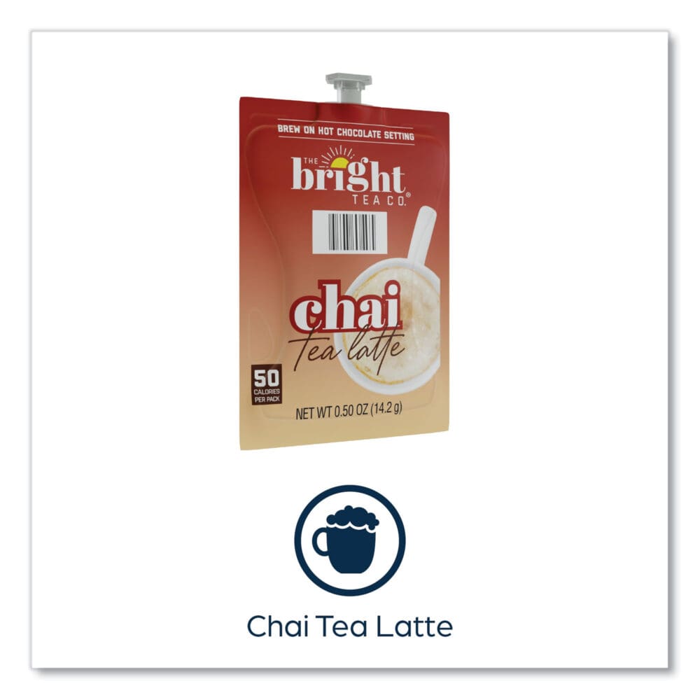 The Bright Tea Co. Chai Tea Latte Freshpack, Chai Latte, 0.5 oz Pouch, 72/Carton - Image 7