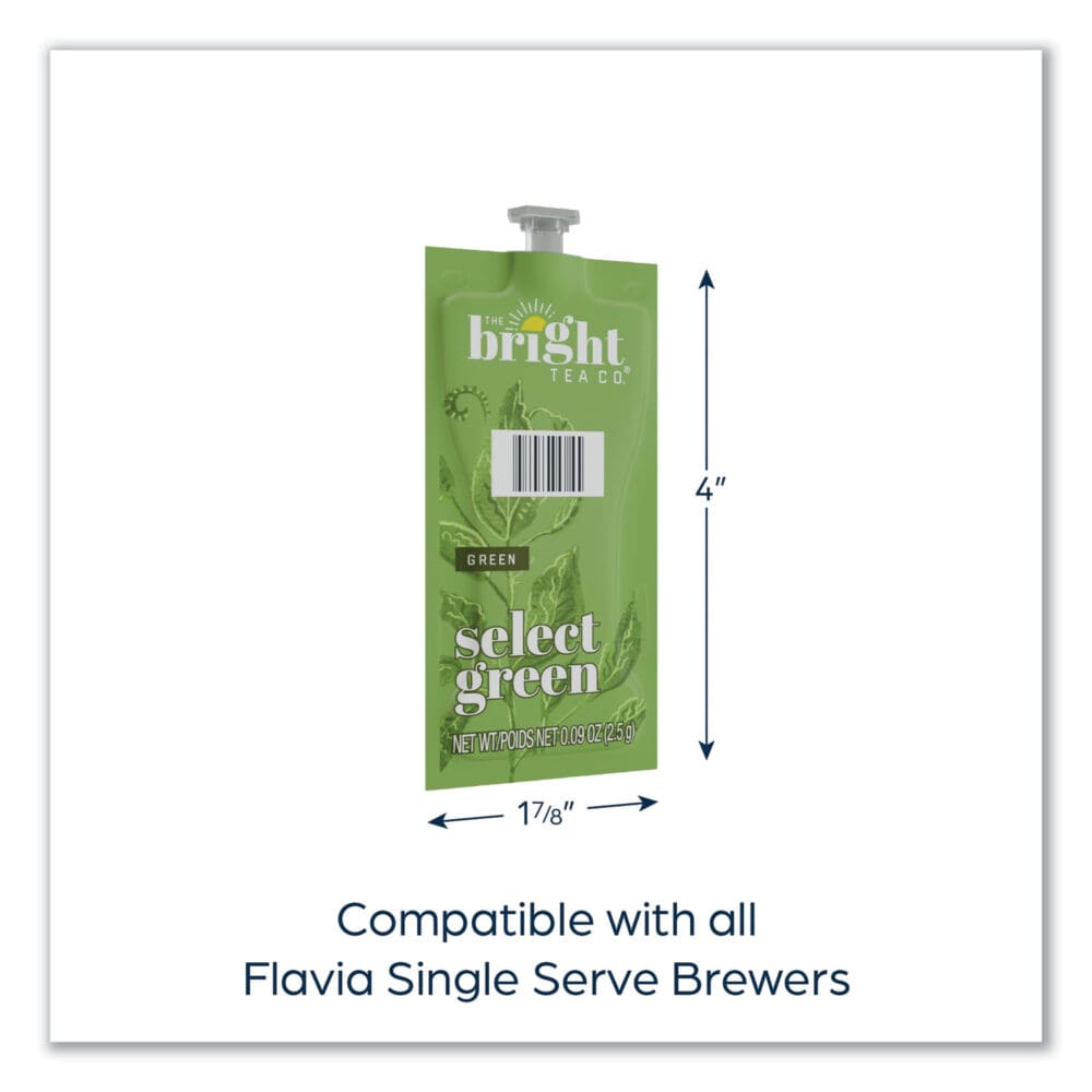 The Bright Tea Co. Select Green Tea Freshpack, Select Green, 0.09 oz Pouch, 100/Carton - Image 7