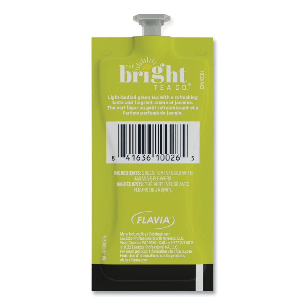 The Bright Tea Co. Green with Jasmine Tea Freshpack, Green with Jasmine, 0.07 oz Pouch, 100/Carton - Image 6