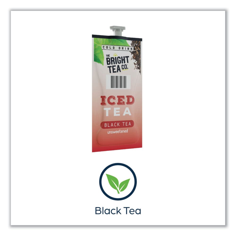The Bright Tea Co. Unsweetened Iced Black Tea Freshpack, Unsweetened Iced Black, 0.12 oz Pouch, 100/Carton - Image 8