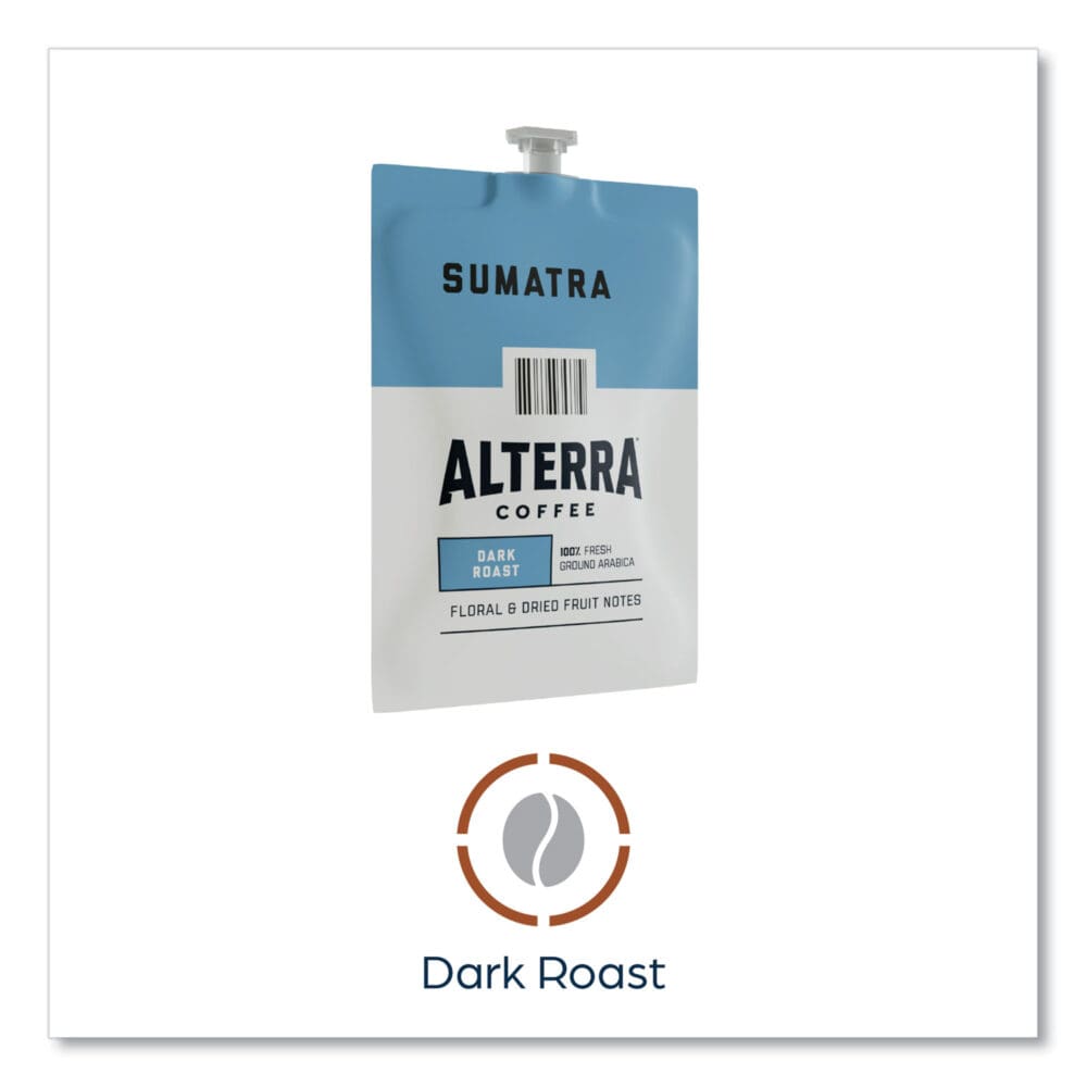 Alterra Sumatra Coffee Freshpack, Sumatra, 0.3 oz Pouch, 100/Carton - Image 9