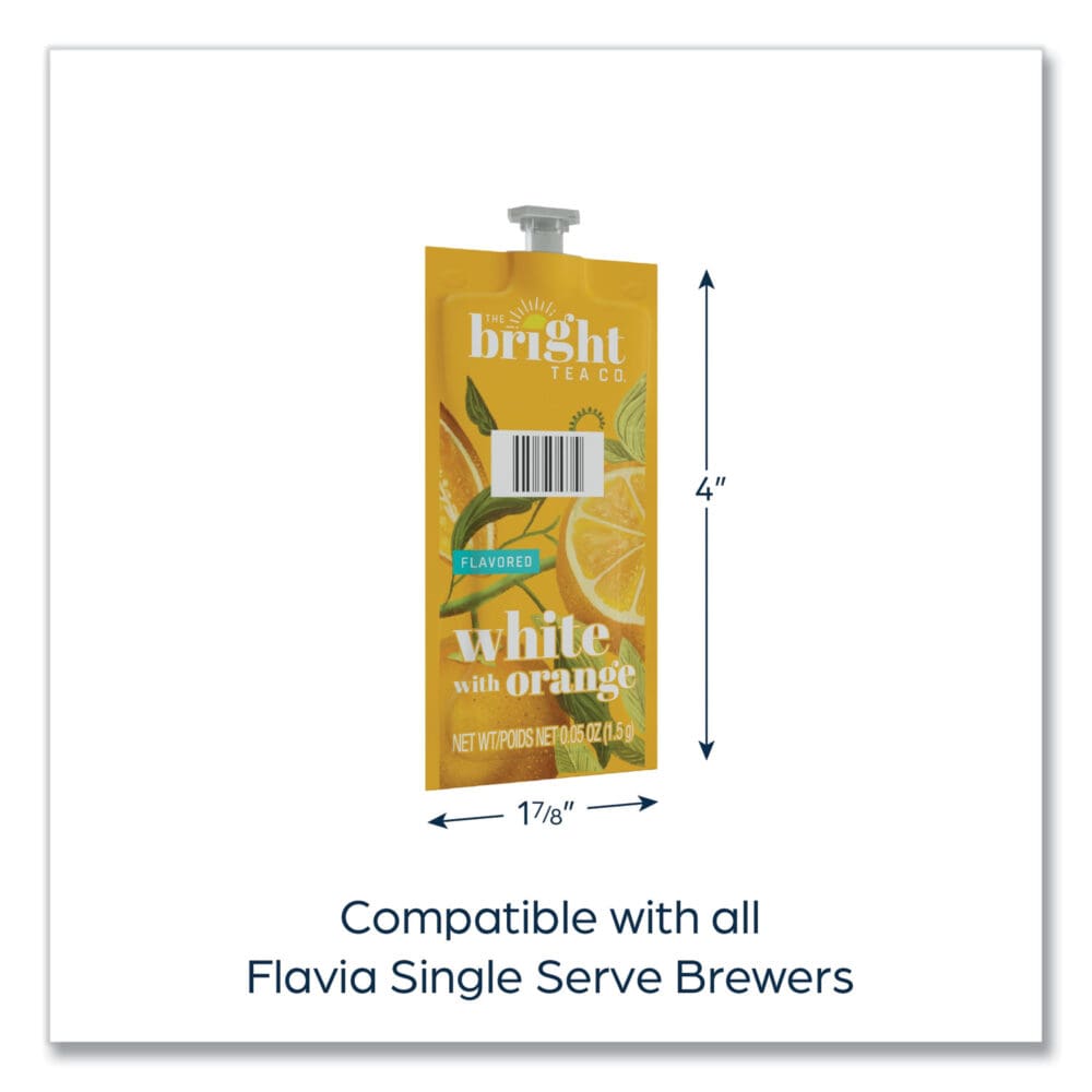 The Bright Tea Co. White with Orange Tea Freshpack, White with Orange, 0.05 oz Pouch, 100/Carton - Image 8
