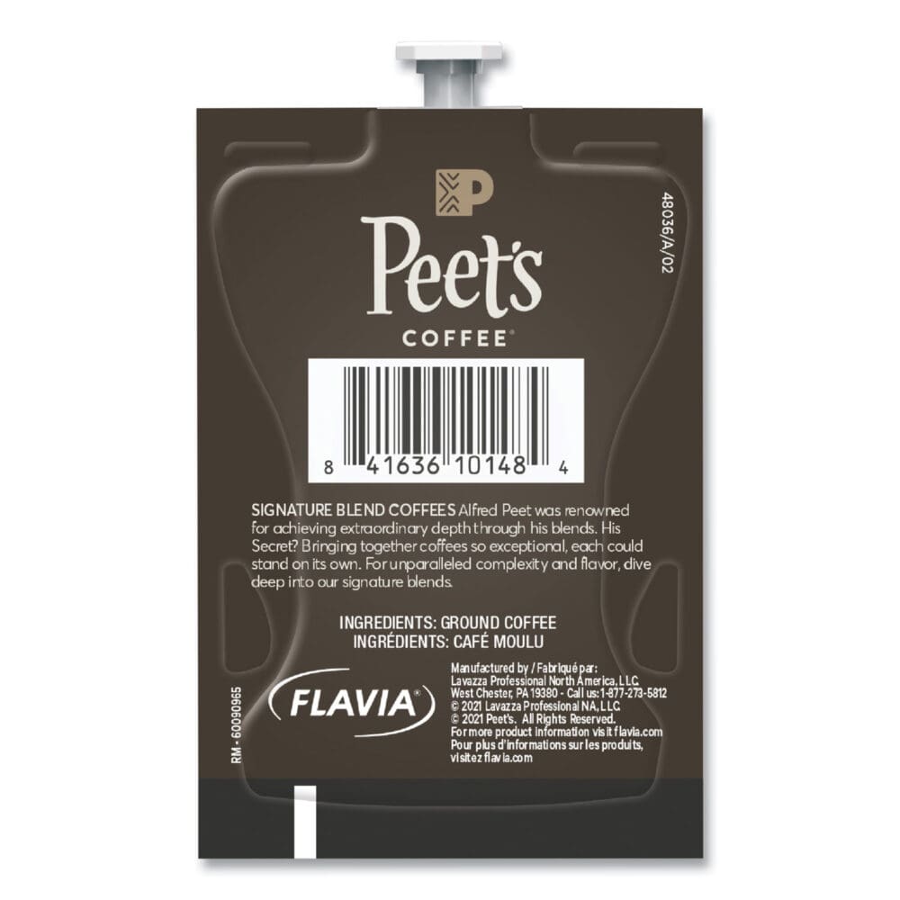 Peet's French Roast Coffee Freshpack, French Roast, 0.35 oz Pouch, 76/Carton - Image 7