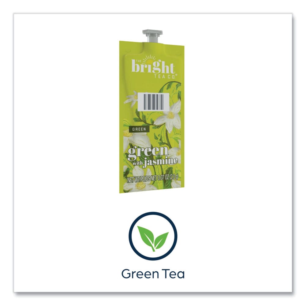 The Bright Tea Co. Green with Jasmine Tea Freshpack, Green with Jasmine, 0.07 oz Pouch, 100/Carton - Image 8