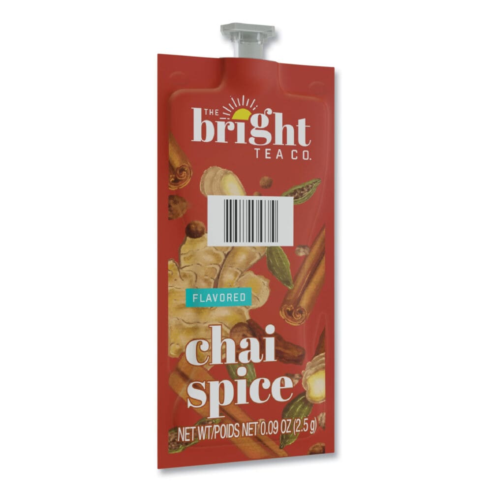 The Bright Tea Co. Chai Spice Black Tea Freshpack, Chai Spice, 0.09 oz Pouch, 100/Carton - Image 9