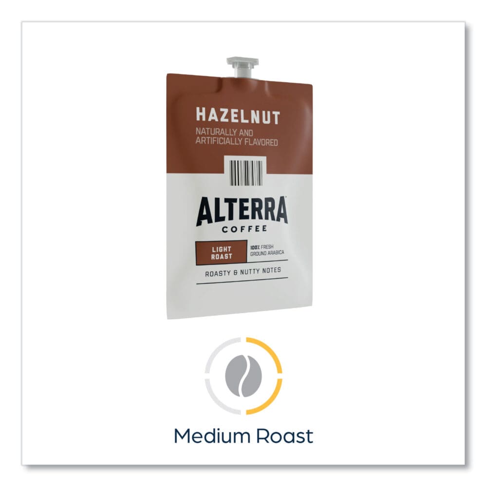 Alterra Hazelnut Coffee Freshpack, Hazelnut, 0.23 oz Pouch, 100/Carton - Image 9