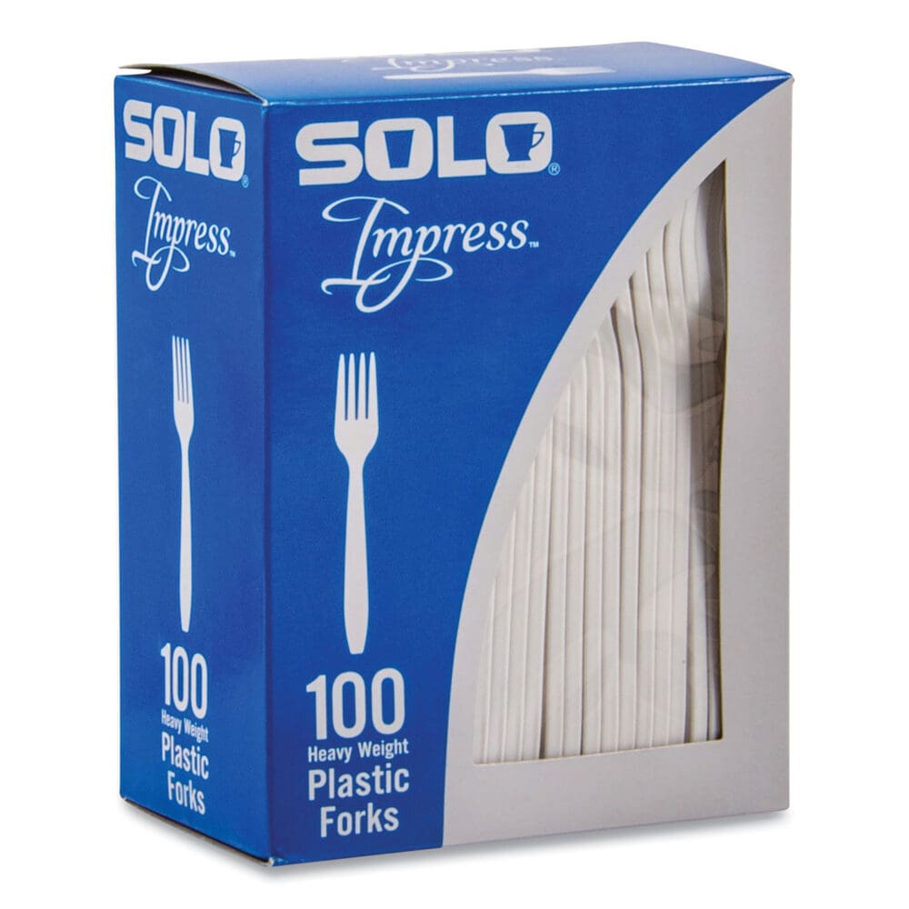 Impress Heavyweight Full-Length Polystyrene Cutlery, Fork, White, 100/Box - Image 5