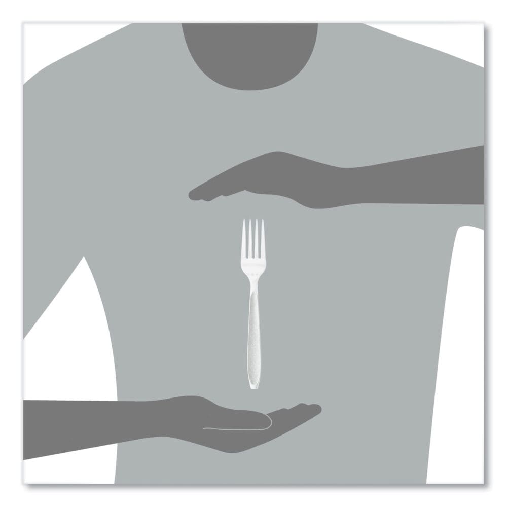 Impress Heavyweight Full-Length Polystyrene Cutlery, Fork, White, 100/Box - Image 3