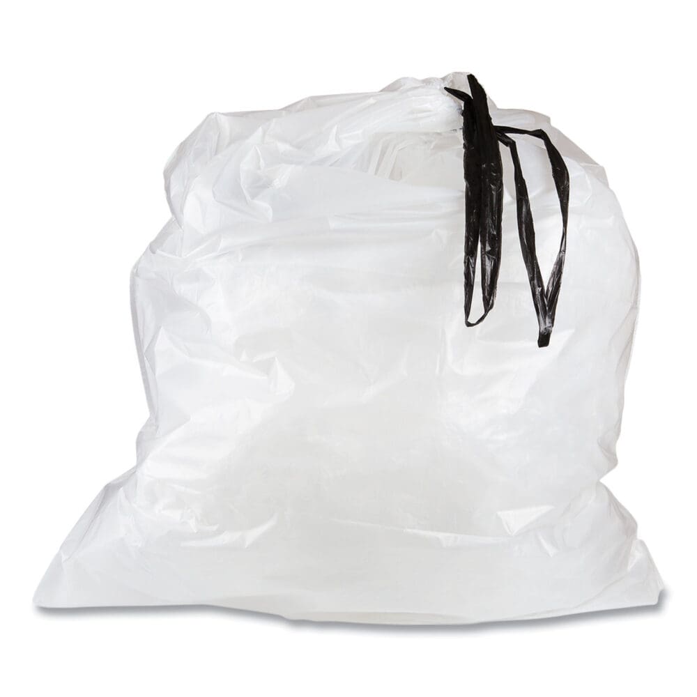 Draw-Tuff Institutional Draw-Tape Can Liners, 55 gal, 1.9 mil, 42.5" x 35.5", Natural, 10 Bags/Roll, 5 Rolls/Carton - Image 3
