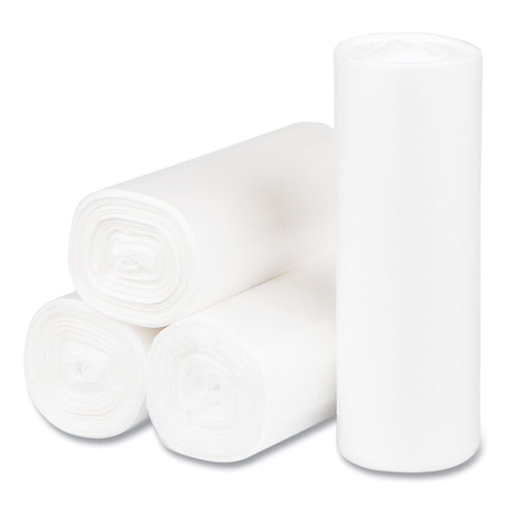 High-Density Commercial Can Liners, 4 gal, 6 mic, 17" x 18", Clear, 50 Bags/Roll, 40 Perforated Rolls/Carton - Image 5
