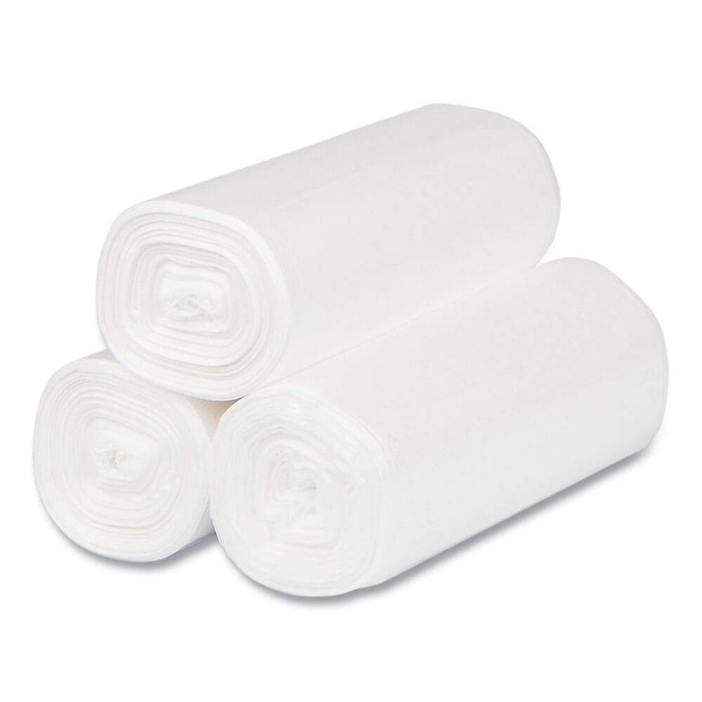 High-Density Commercial Can Liners, 4 gal, 6 mic, 17" x 18", Clear, 50 Bags/Roll, 40 Perforated Rolls/Carton - Image 4