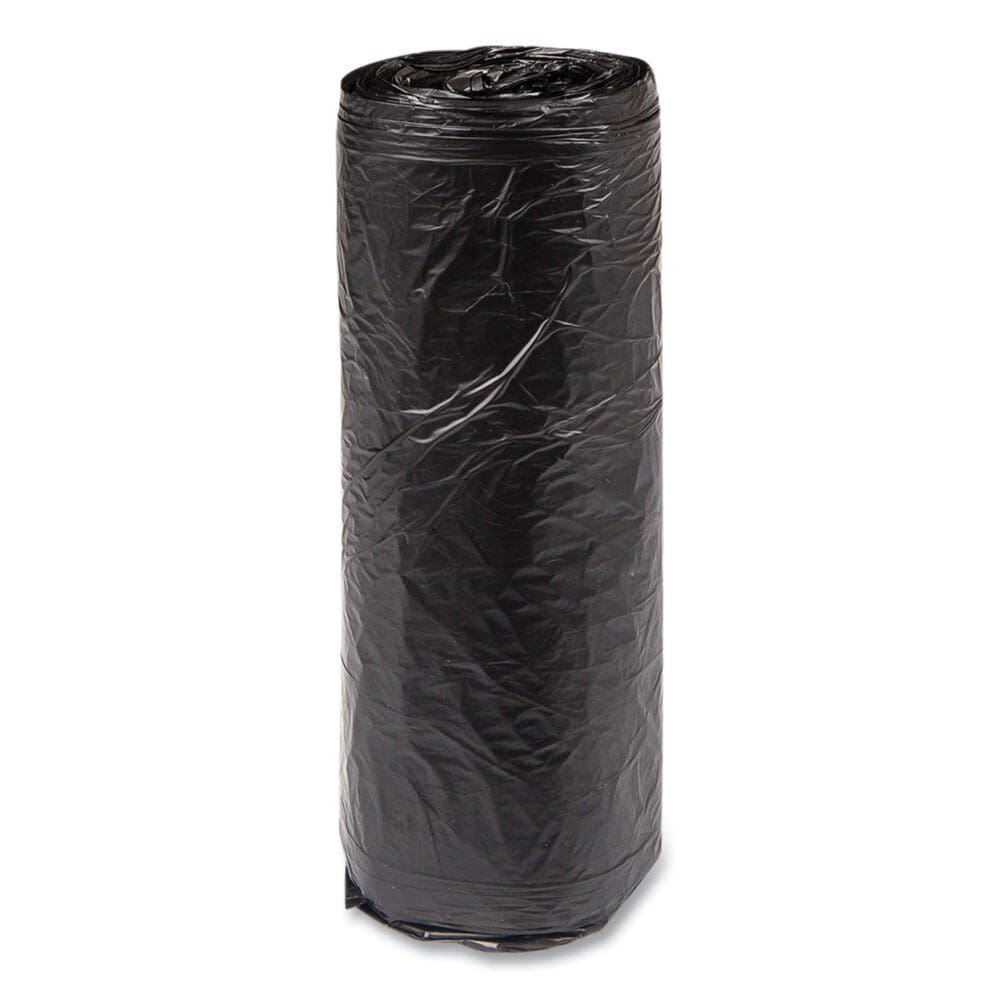High-Density Commercial Can Liners, 16 gal, 6 mic, 24" x 33", Black, 50 Bags/Roll, 20 Interleaved Rolls/Carton - Image 3