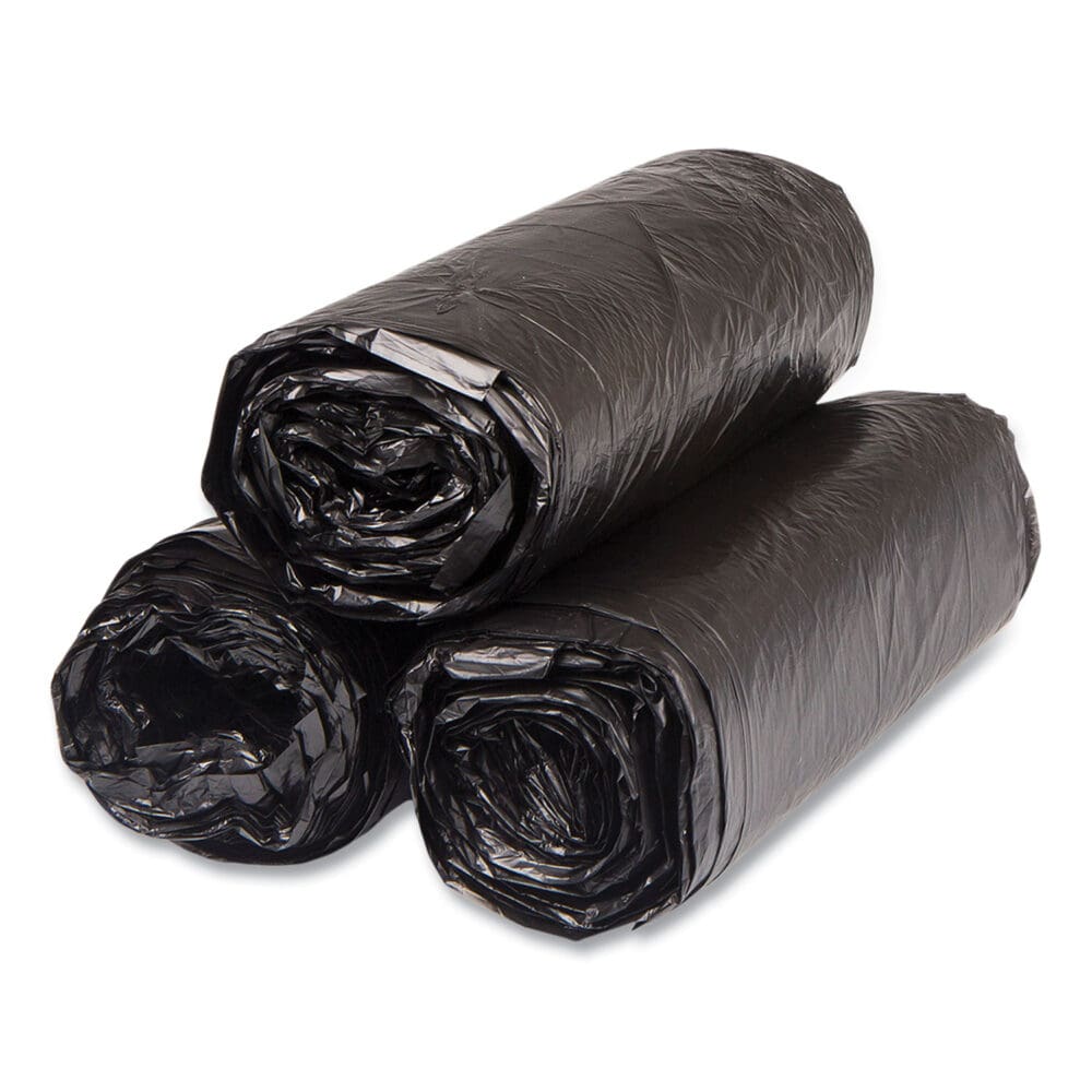 High-Density Commercial Can Liners, 16 gal, 6 mic, 24" x 33", Black, 50 Bags/Roll, 20 Interleaved Rolls/Carton - Image 4