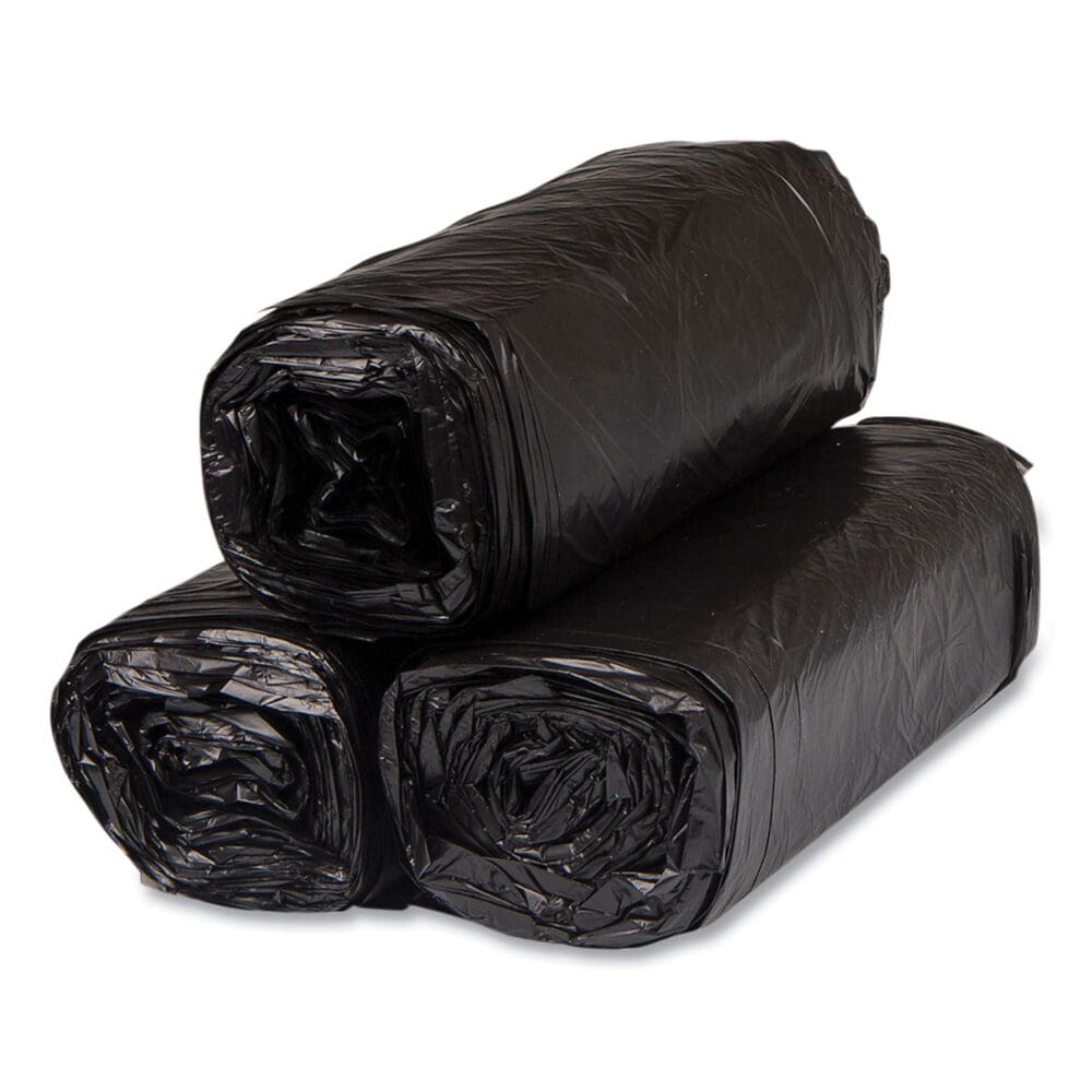 High-Density Commercial Can Liners, 16 gal, 8 mic, 24" x 33", Black, 50 Bags/Roll, 20 Interleaved Rolls/Carton - Image 4