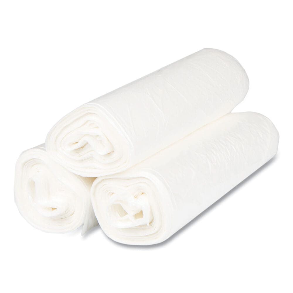 High-Density Commercial Can Liners, 30 gal, 8 mic, 30" x 37", Clear, 25 Bags/Roll, 20 Interleaved Rolls/Carton - Image 4