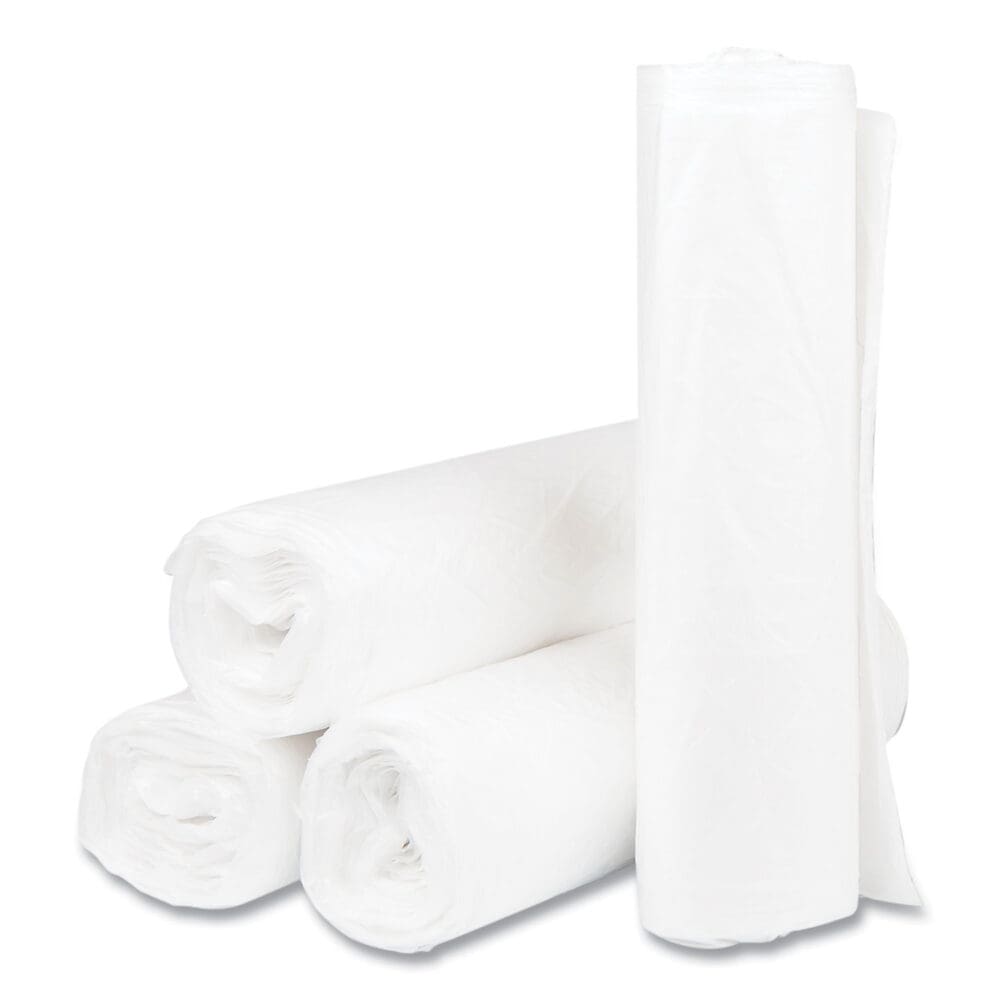 High-Density Commercial Can Liners, 33 gal, 11 mic, 33" x 40", Clear, 25 Bags/Roll, 20 Interleaved Rolls/Carton - Image 2