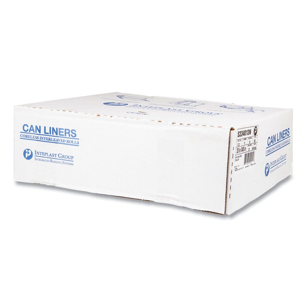 High-Density Commercial Can Liners, 33 gal, 13 mic, 33" x 40", Clear, 25 Bags/Roll, 20 Interleaved Rolls/Carton - Image 2