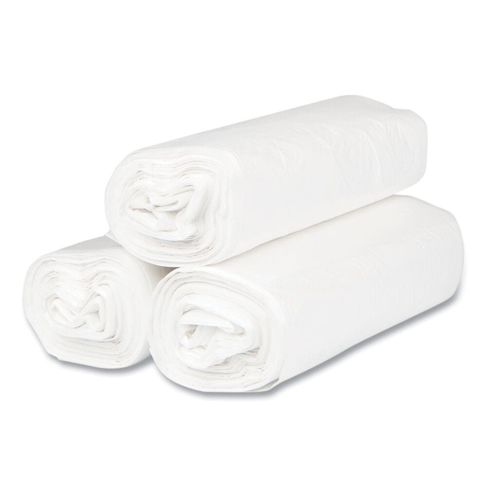 High-Density Commercial Can Liners, 33 gal, 13 mic, 33" x 40", Clear, 25 Bags/Roll, 20 Interleaved Rolls/Carton - Image 4