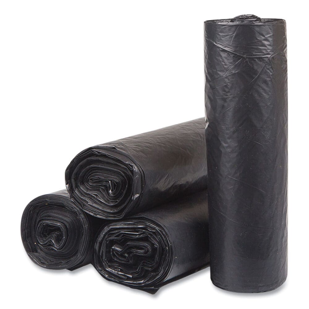 High-Density Commercial Can Liners, 33 gal, 16 mic, 33" x 40", Black, 25 Bags/Roll, 10 Interleaved Rolls/Carton - Image 5