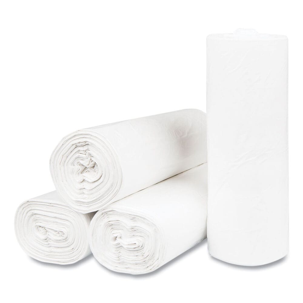 High-Density Commercial Can Liners, 55 gal, 17 mic, 36" x 60", Clear, 25 Bags/Roll, 8 Interleaved Rolls/Carton - Image 5