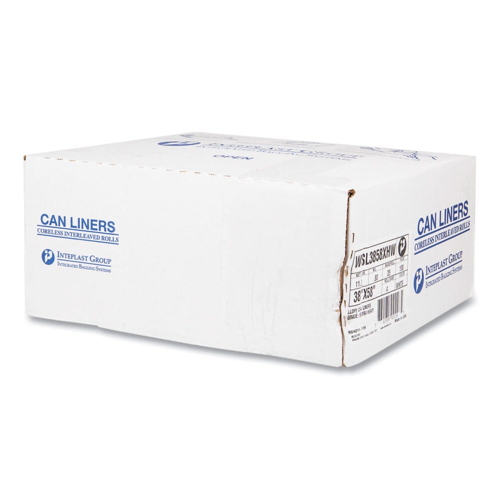 High-Density Commercial Can Liners, 55 gal, 17 mic, 36" x 60", Clear, 25 Bags/Roll, 8 Interleaved Rolls/Carton - Image 3
