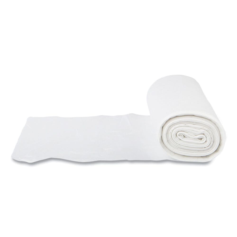 High-Density Commercial Can Liners, 60 gal, 14 mic, 38" x 60", Clear, 25 Bags/Roll, 8 Interleaved Rolls/Carton - Image 4