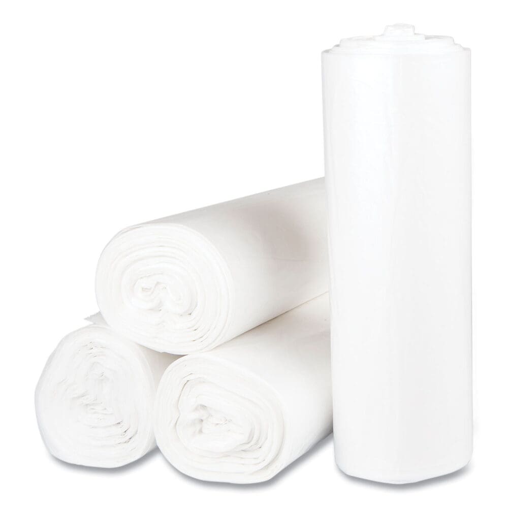 High-Density Commercial Can Liners, 45 gal, 12 mic, 40" x 48", Clear, 25 Bags/Roll, 10 Interleaved Rolls/Carton - Image 5