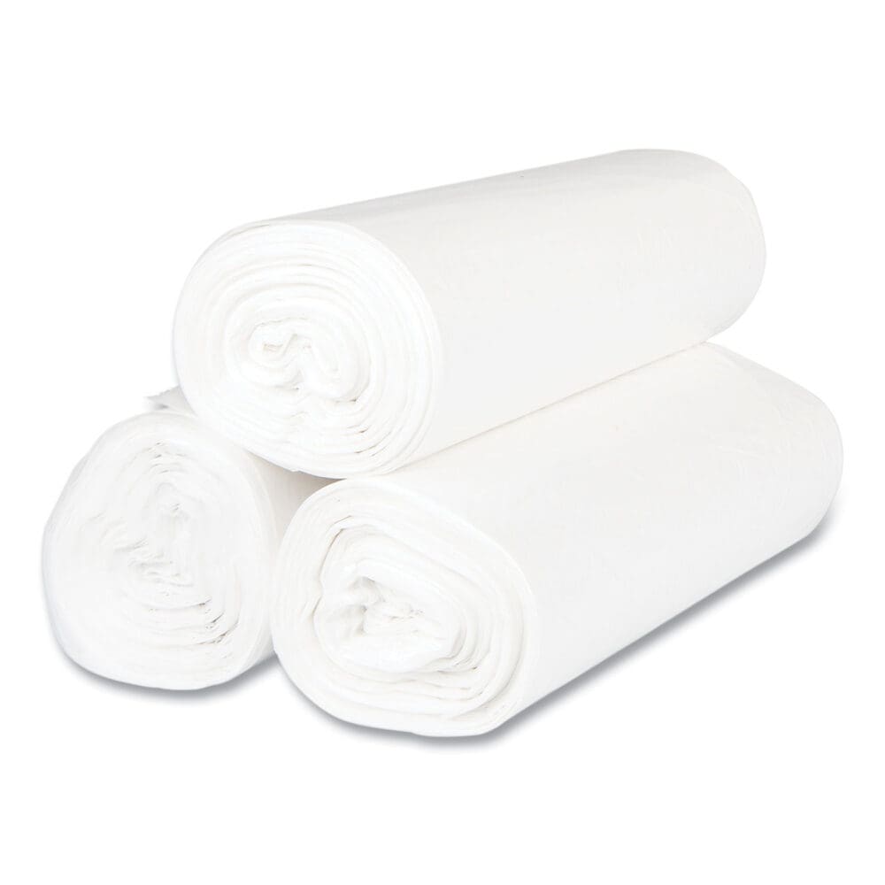 High-Density Commercial Can Liners, 45 gal, 12 mic, 40" x 48", Clear, 25 Bags/Roll, 10 Interleaved Rolls/Carton - Image 3
