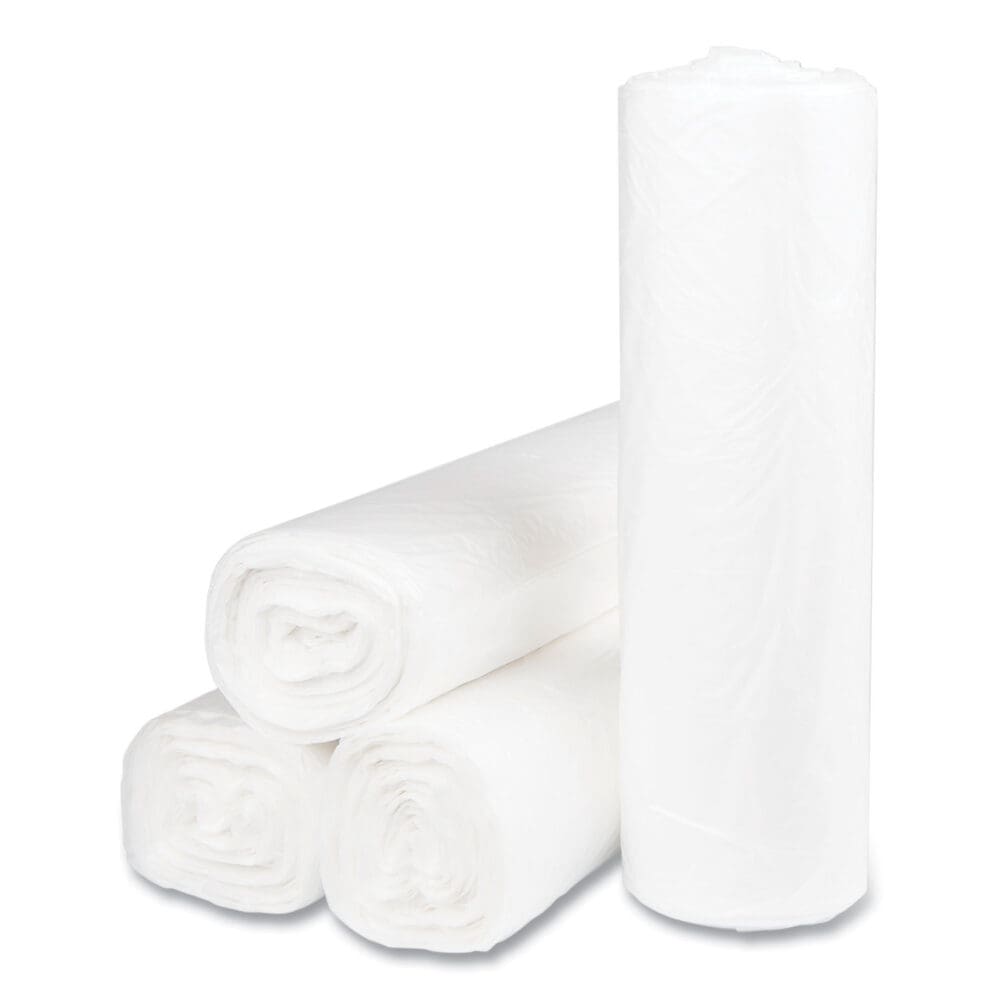 High-Density Commercial Can Liners, 45 gal, 14 mic, 40" x 48", Clear, 25 Bags/Roll, 10 Interleaved Rolls/Carton - Image 5