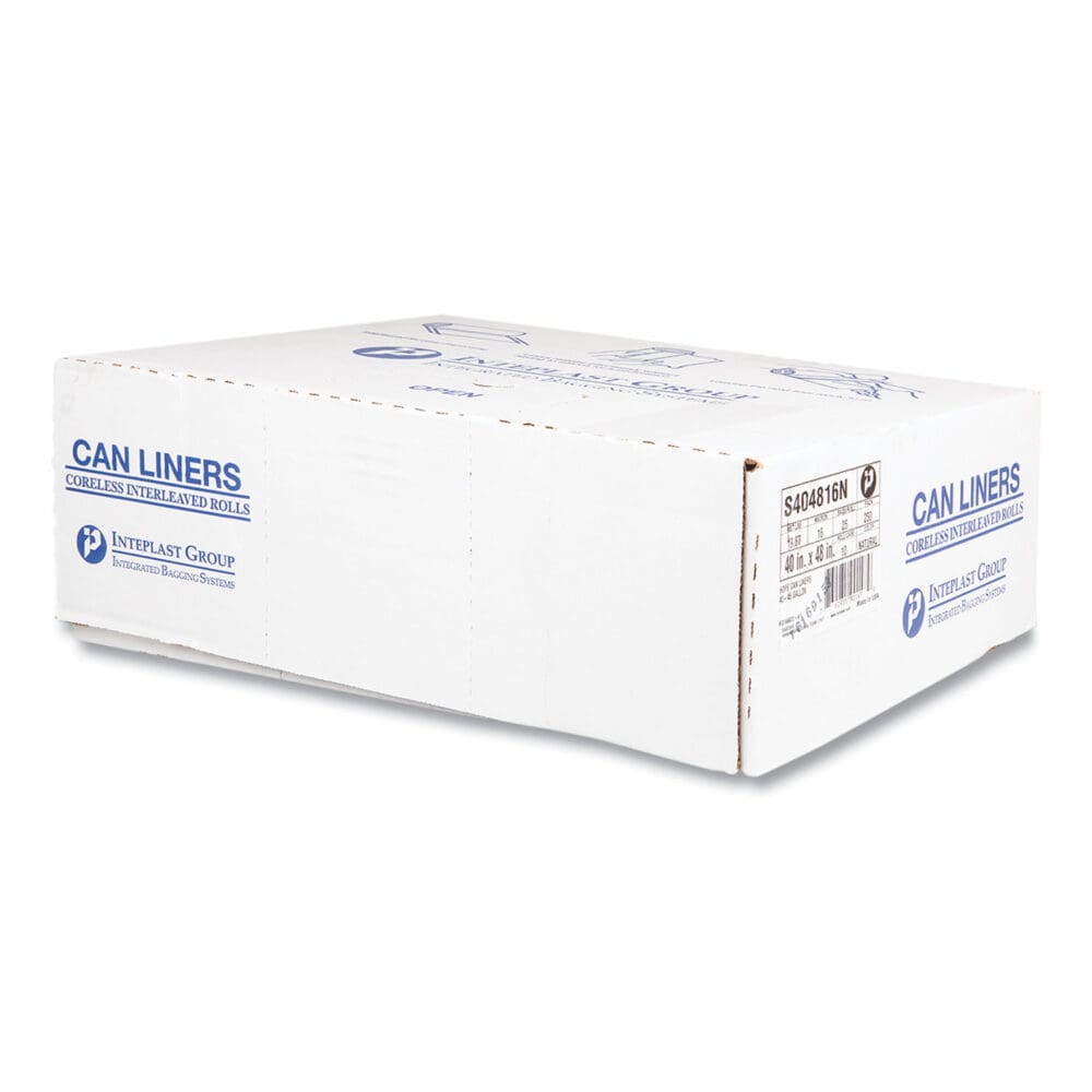 High-Density Commercial Can Liners, 45 gal, 16 mic, 40" x 48", Clear, 25 Bags/Roll, 10 Interleaved Rolls/Carton - Image 4