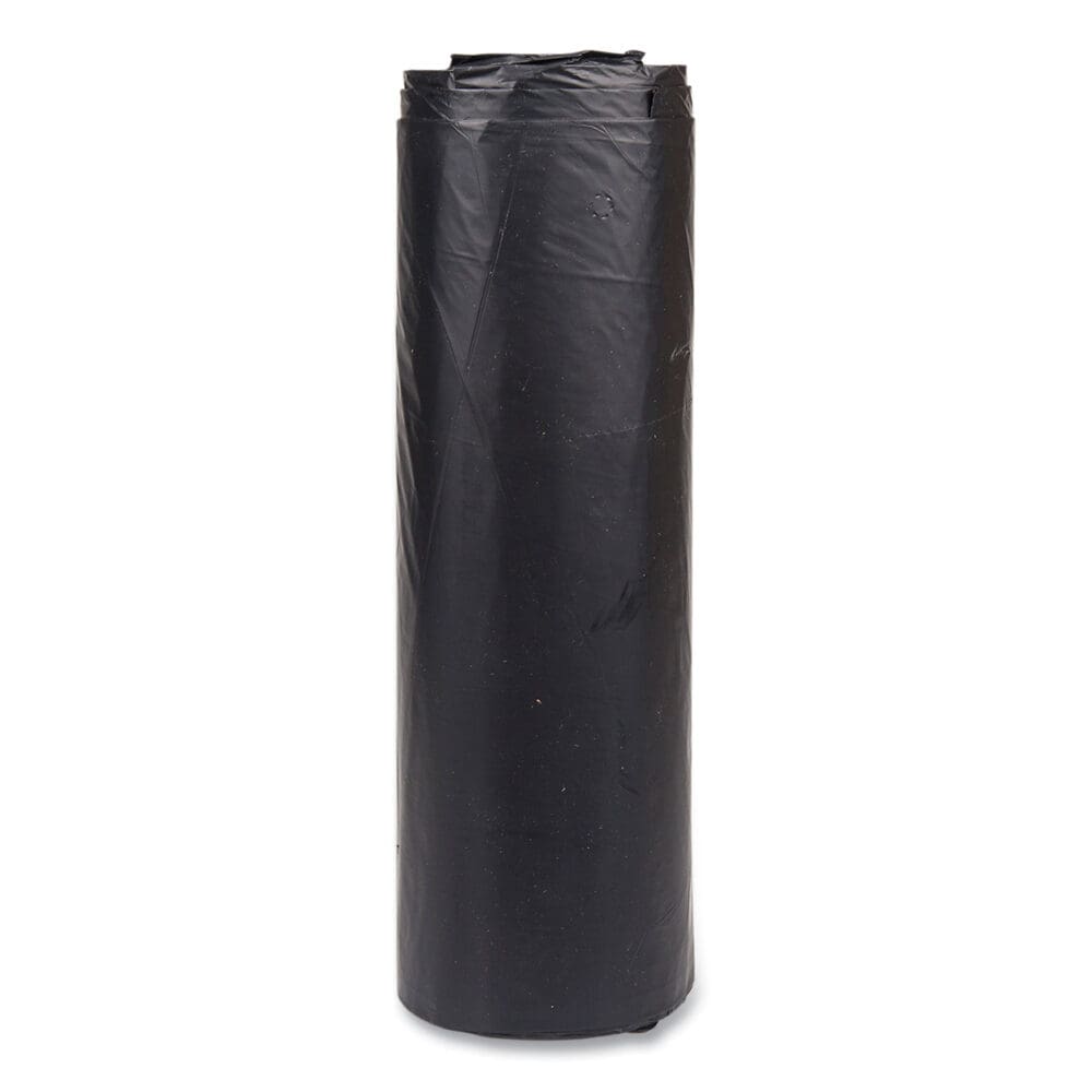 High-Density Commercial Can Liners, 45 gal, 22 mic, 40" x 48", Black, 25 Bags/Roll, 6 Interleaved Rolls/Carton - Image 2