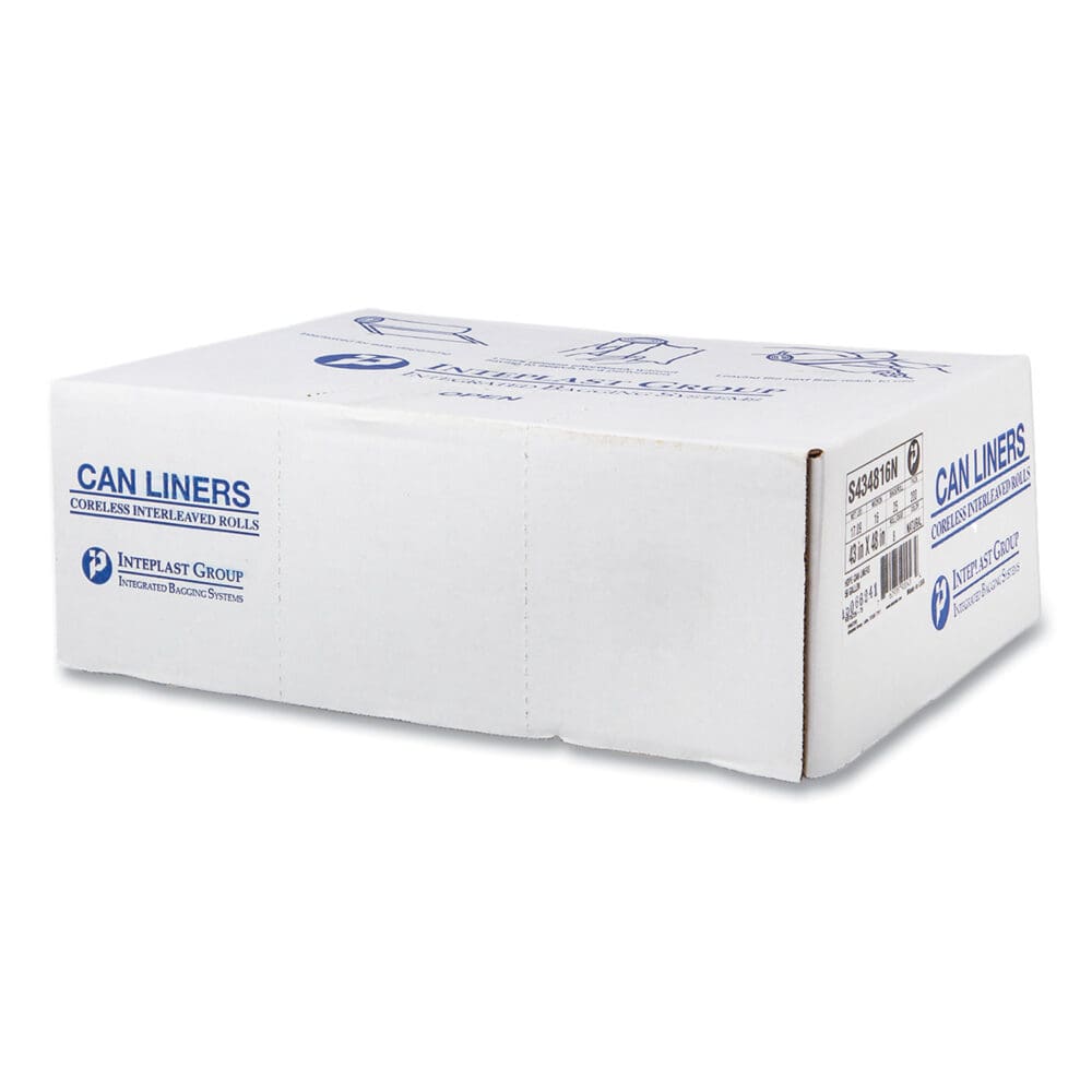 High-Density Commercial Can Liners, 60 gal, 16 mic, 43" x 48", Natural, 25 Bags/Roll, 8 Interleaved Rolls/Carton - Image 5