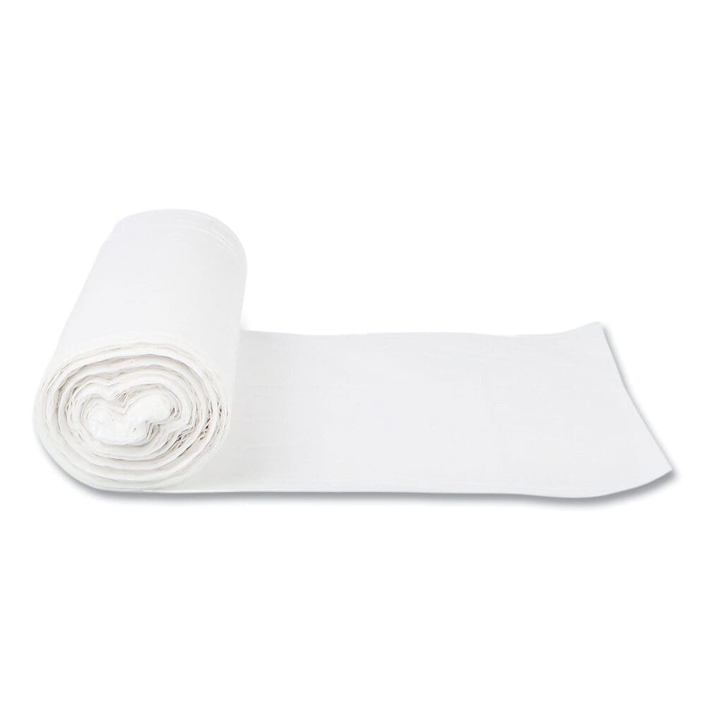 High-Density Commercial Can Liners, 60 gal, 16 mic, 43" x 48", Natural, 25 Bags/Roll, 8 Interleaved Rolls/Carton - Image 4