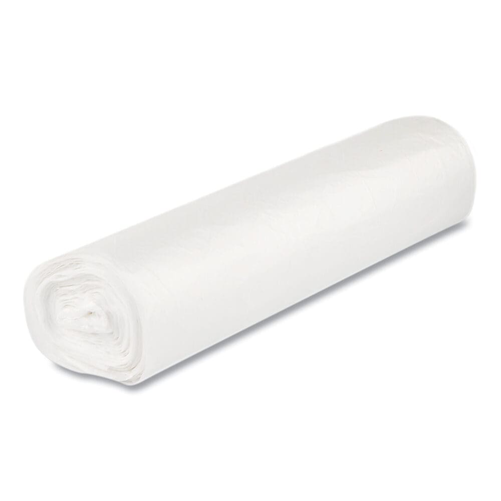 High-Density Commercial Can Liners, 60 gal, 17 mic, 43" x 48", Clear, 25 Bags/Roll, 8 Interleaved Rolls/Carton - Image 4