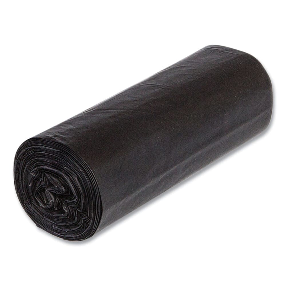 Low-Density Commercial Can Liners, Coreless Interleaved Roll, 30 gal, 0.9 mil, 30" x 36", Black, 25 Bags/Roll, 8 Rolls/Carton - Image 4