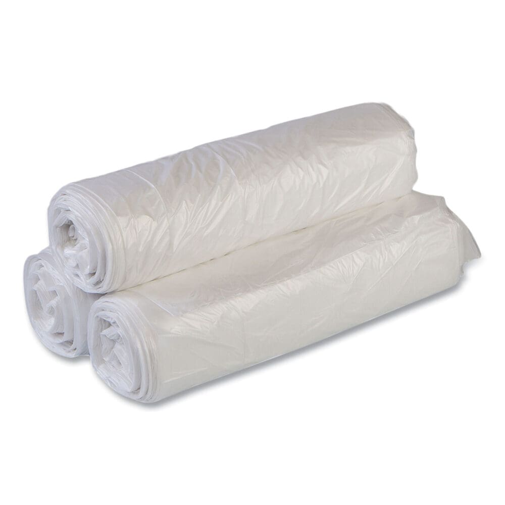High-Density Commercial Can Liners Value Pack, 30 gal, 11 mic, 30" x 36", Clear, 25 Bags/Roll, 20 Interleaved Rolls/Carton - Image 4