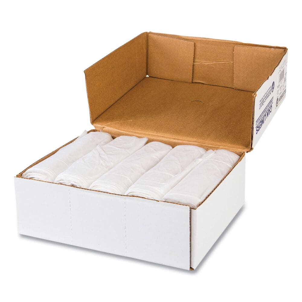 High-Density Commercial Can Liners Value Pack, 55 gal, 11 mic, 36" x 58", Clear, 25 Bags/Roll, 8 Interleaved Rolls/Carton - Image 5