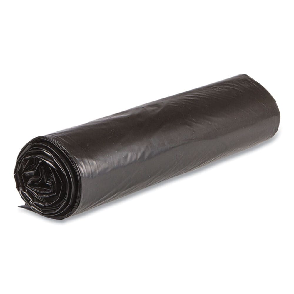 High-Density Commercial Can Liners Value Pack, 45 gal, 19 mic, 40" x 46", Black, 25 Bags/Roll, 6 Interleaved Rolls/Carton - Image 3