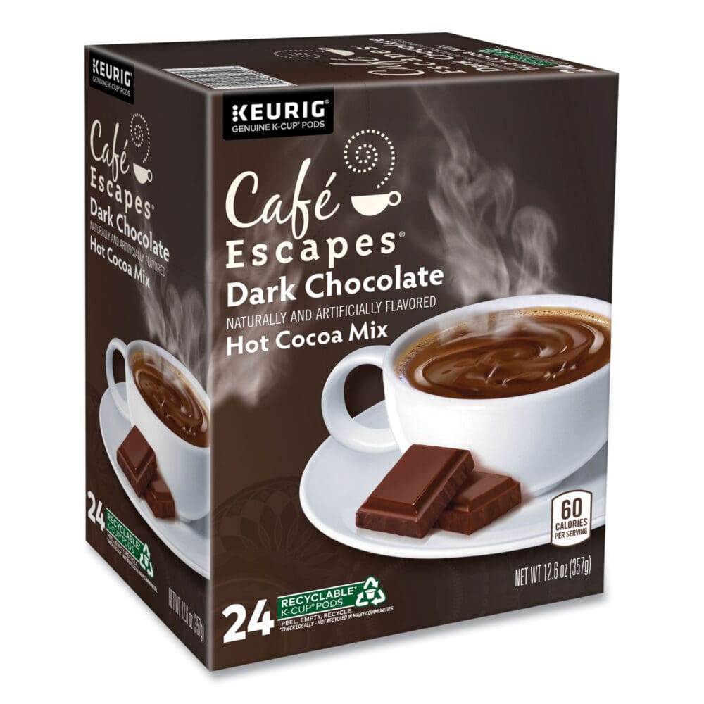 Cafe Escapes Milk Chocolate Hot Cocoa K-Cups, 24/Box - Image 4