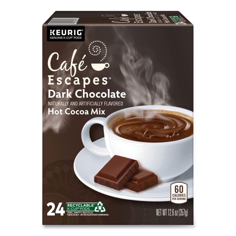 Cafe Escapes Milk Chocolate Hot Cocoa K-Cups, 96/Carton - Image 6