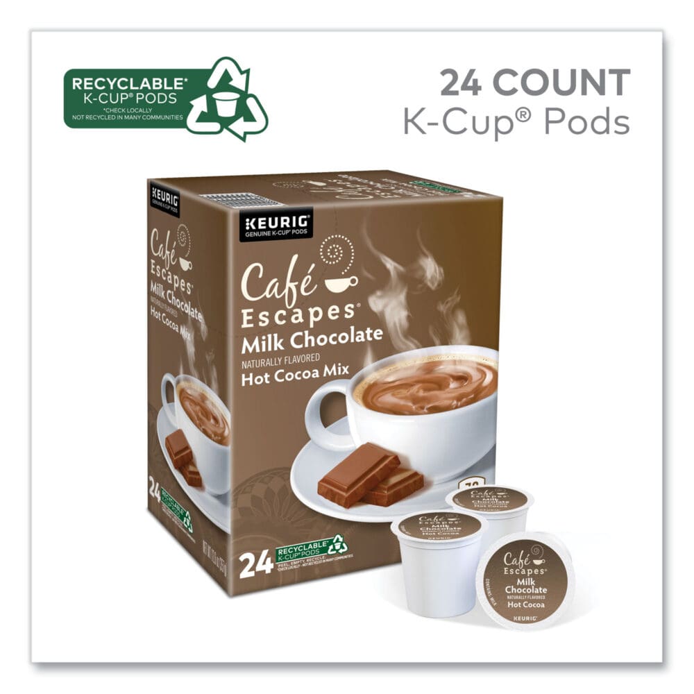 Cafe Escapes Dark Chocolate Hot Cocoa K-Cups, 24/Box - Image 2