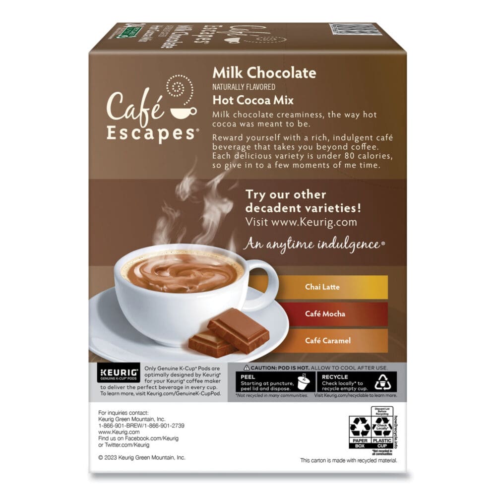 Dark Chocolate Hot Cocoa K-Cups, 24/Box, 4 Box/Carton - Image 5