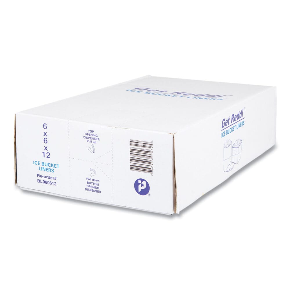 Ice Bucket Liner Bags, 3 qt, 0.5 mil, 6" x 12", Clear, 1,000/Carton - Image 2