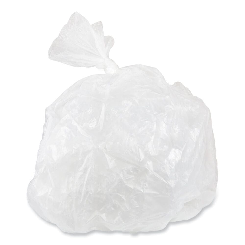 High-Density Commercial Can Liners, 10 gal, 5 mic, 24" x 24", Natural, 50 Bags/Roll, 20 Perforated Rolls/Carton - Image 4