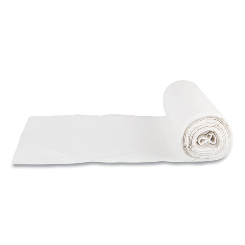 Low-Density Commercial Can Liners, Coreless Perforated Roll, 10 gal, 0.35mil, 24" x 24", Clear, 50 Bags/Roll, 20 Rolls/Carton - Image 2